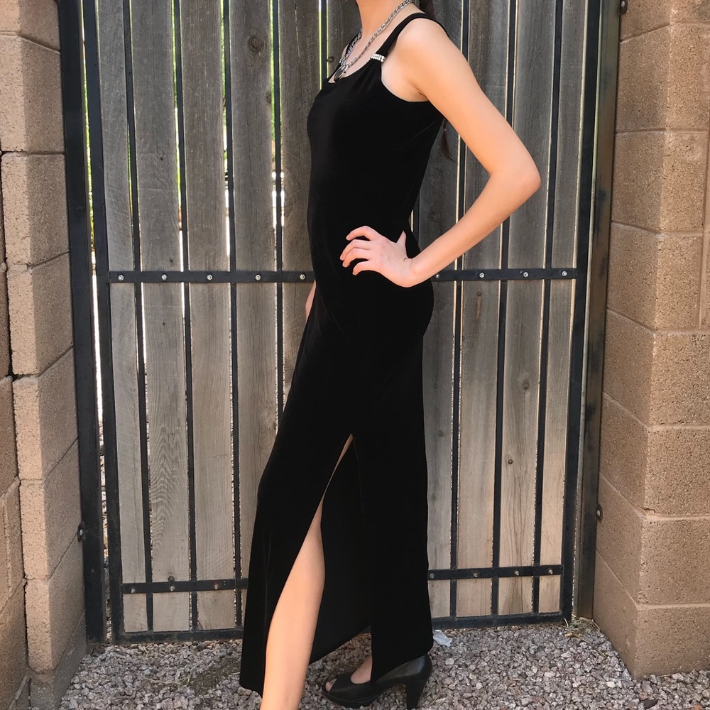 Black velvet gown